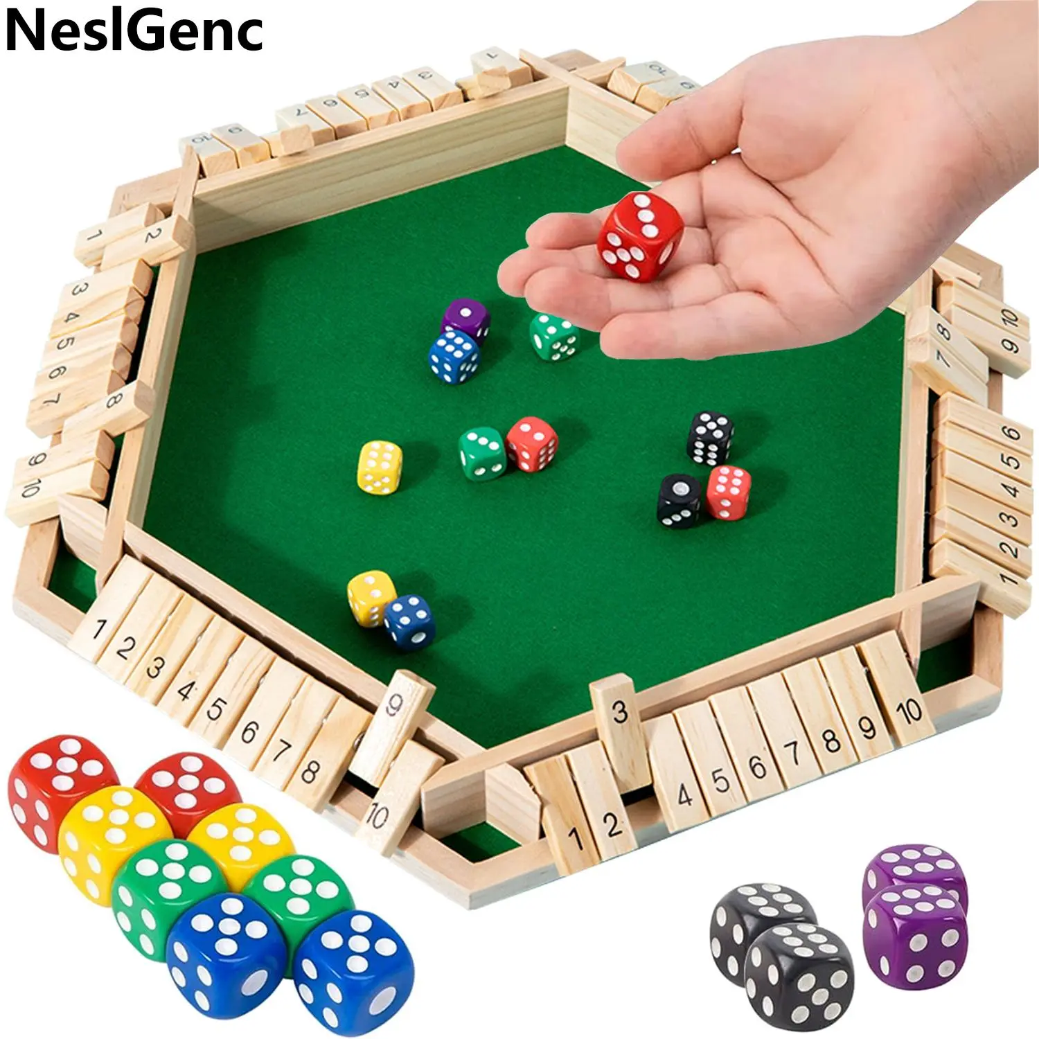 Wooden Box Dice Game, 1 Set Upgraded Tabletop Board Game, Travel Version Suitable for Family Entertainment, Parties, Bars, Perfect for Birthdays and Holiday Gifts