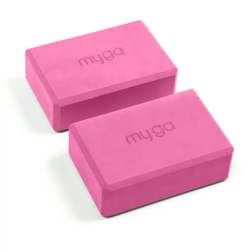 Myga Yoga Blocks - Pair of High Density Foam Bricks for Yoga, Pilates and Fitness to Support and Deepen Poses - Non Slip and Lightweight for Home, Gym & Studio - Choice of Colour 4