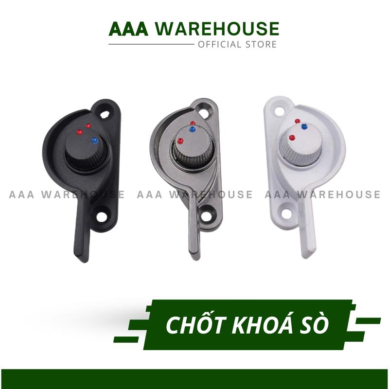 Chốt Khoá Sò Xanh đỏ hình bán nguyệt dùng cho cửa sổ lùa nhôm hệ 700 (Trắng, Bạc, Xám đậm)