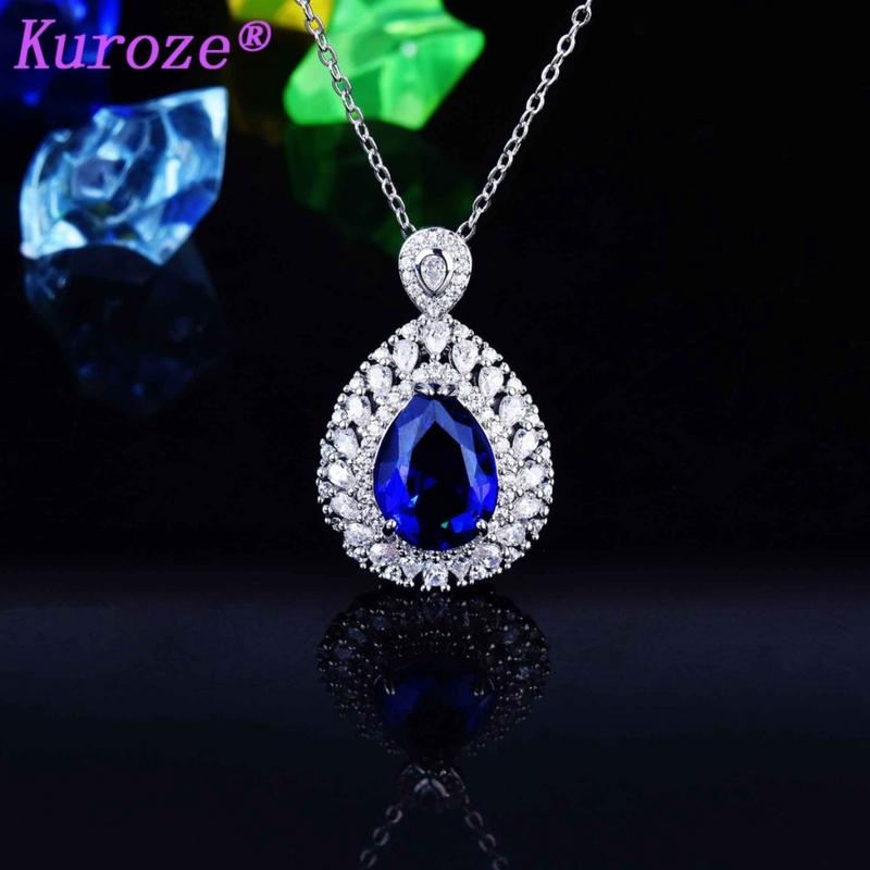 Product Introduction of Kuroze Exquisite Set Natural Sapphire Pendant Open Ring Earrings 19
