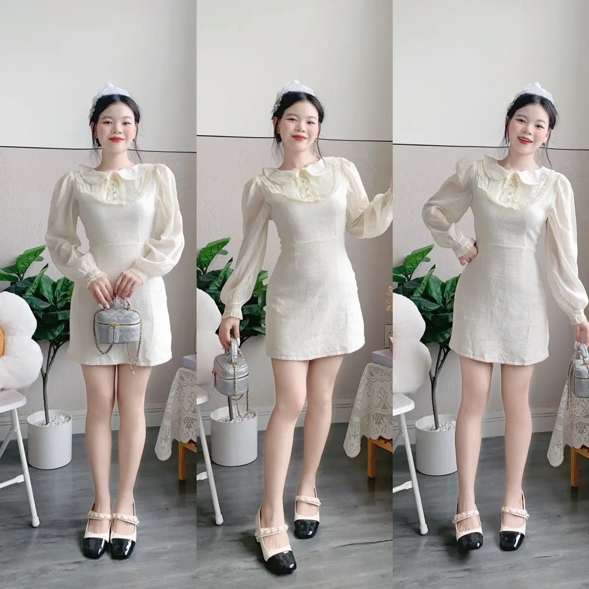ĐẦM DẠ BỐ VIỀN TAY VOAN DÀI