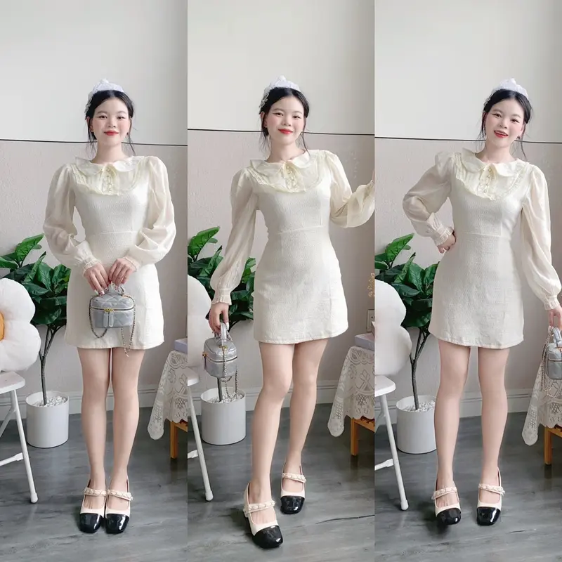 ĐẦM DẠ BỐ VIỀN TAY VOAN DÀI 0