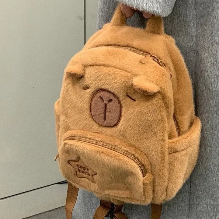 ￼Ba Lô Trẻ Em Sang Trọng Búp Bê Ba Lô Cô Gái Ba Lô Nhỏ Teen Dễ Thương Capybara 5