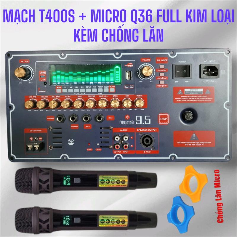 Mạch loa kéo Công suất lớn T400S kèm micro chọn lọc tặng chống lăn mic