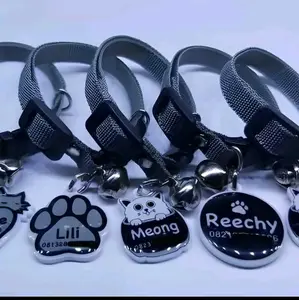 TALI KALUNG KUCING&LONCENG KALUNG KUCING.BISA KASTEM NAMA HEWAN PERIHARAAN