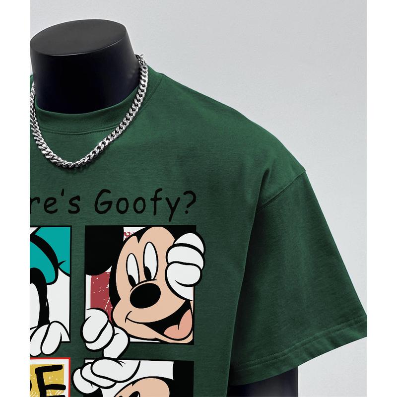 Product Introduction of Áo Thun Hoạt Hình Dáng Rộng Thùng Thình Ngắn Tay, 100% Cotton, Áo Cổ Thuyền, Dành Cho Nam Và Nữ, Unisex Menswear 20