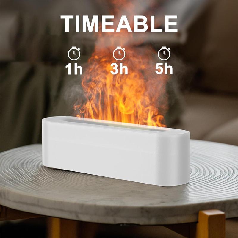 Flame Design Air Humidifier, 150ml Timed Color Changing Desktop Humidifier with 7 Color Changes, Portable Aroma Essential Oils Diffuser 9