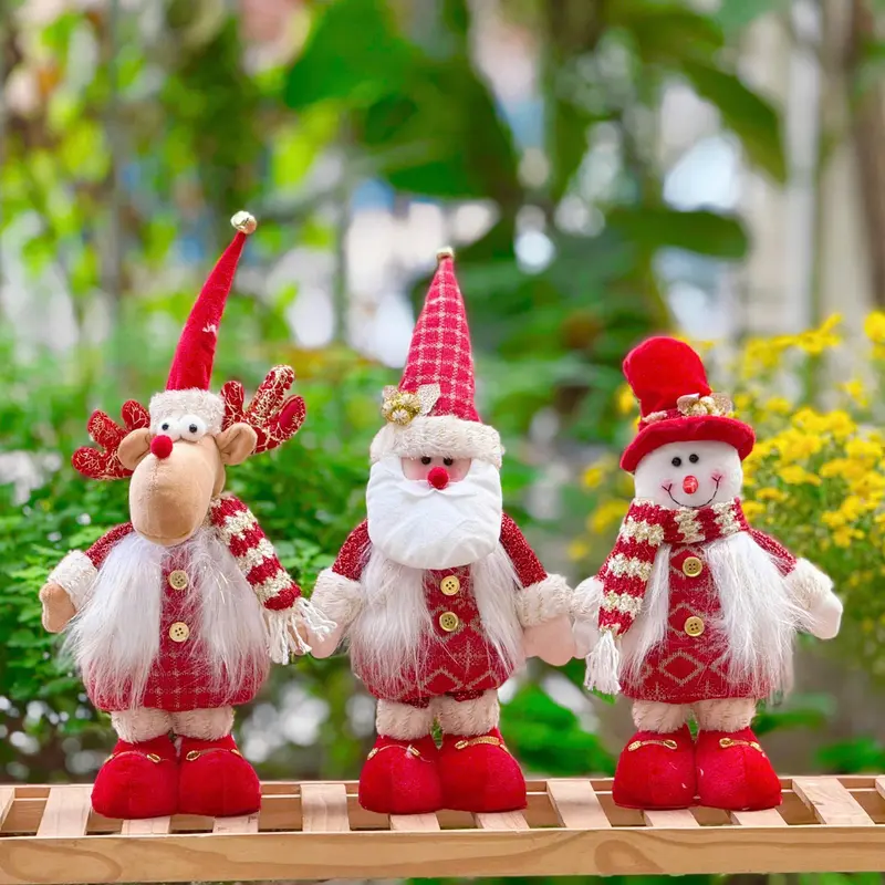 [Cao 53cm]Gấu bông Rút Chân trang trí giáng sinh hình ông già noel, người tuyết, chú tuần lộc, trang trí Noel 6
