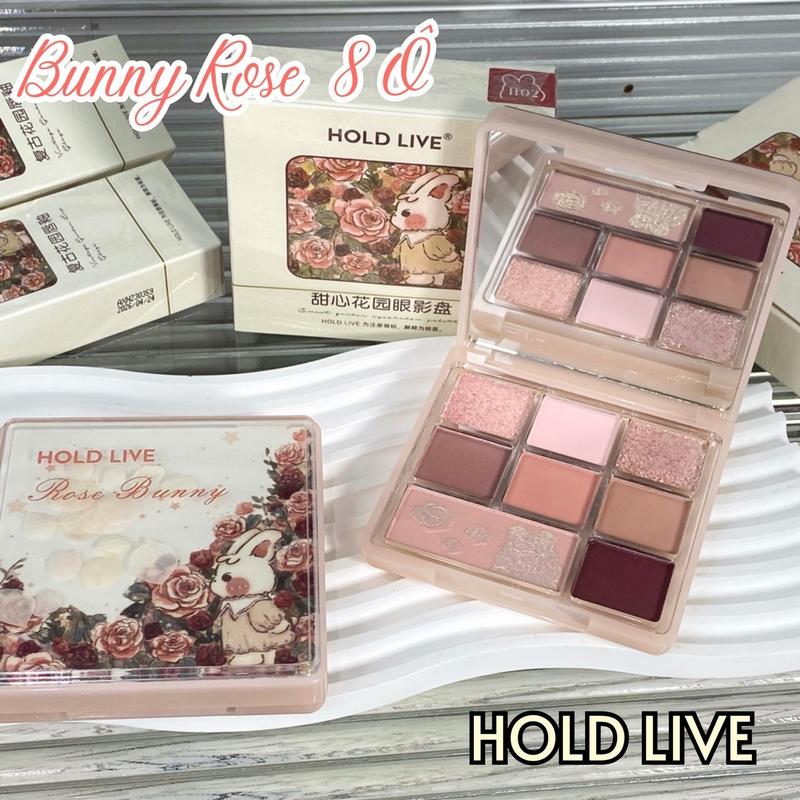 [HOLD LIVE] Phấn mắt HOLD LIVE BUNNY ROSE 8 ô ( thỏ hoa ) Lấp lánh