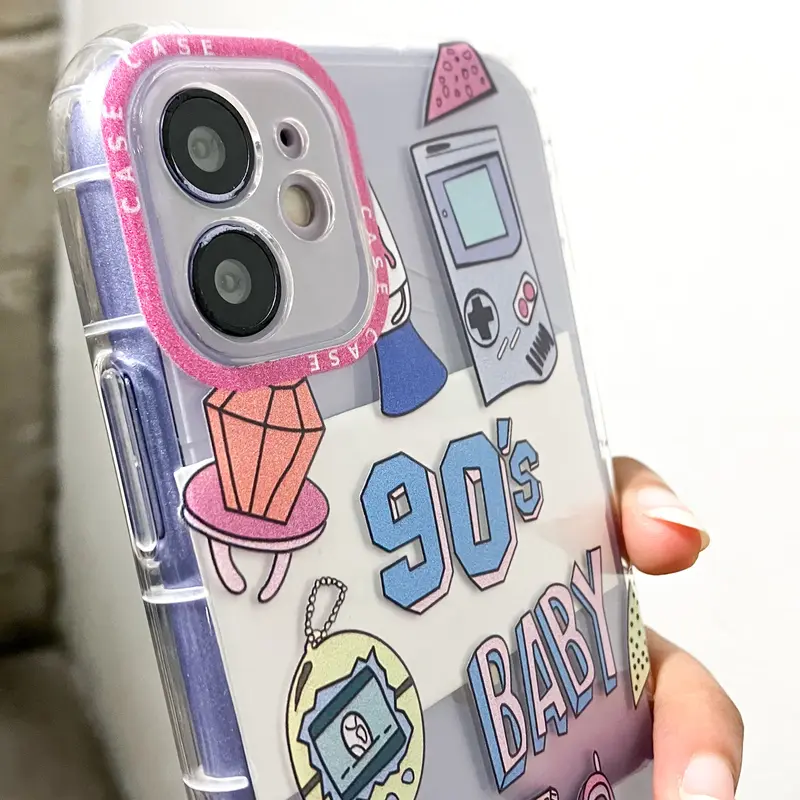 【SatSet.ind】 TRANSPARENT 90'S PINKY BABY iPh CASE ART CASE PINKY FOR iPh 6 6S 7 XS MAX 11 PRO MAX 12 PRO MAX 13 PRO MAX 13 MINI bumper silikon casing cover 2