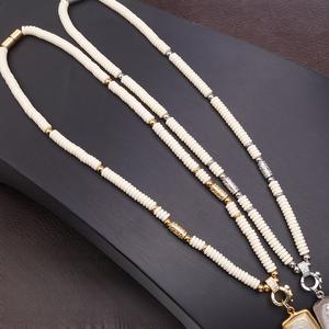 Kalung Jimat Buddha Thai, Diperbuat daripada Keluli Tahan Karat dan Cangkang Kelapa, Sesuai untuk Peminat Buddha, Jualan Panas Jewelry Necklaces