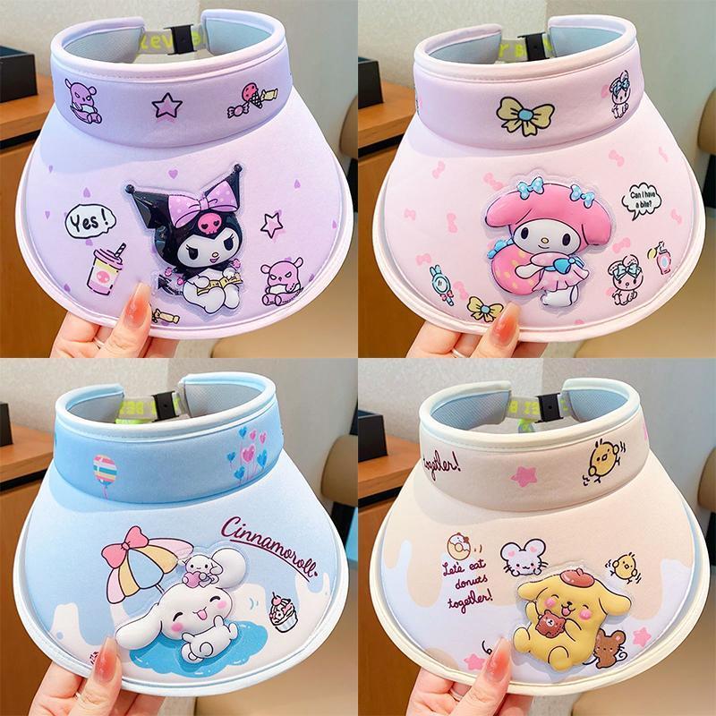 Mũ Trẻ Em, Sanrio, Thiết Kế Kuromi, Phong Cách Hoạt Hình, Mũ Che Nắng, Thích Hợp Cho Mùa Hè, Cho Bé Gái, Chống Nắng Và Chống Tia Cực Tím, Kiểu Đầu Rỗng, Mũ Chống Nắng 1