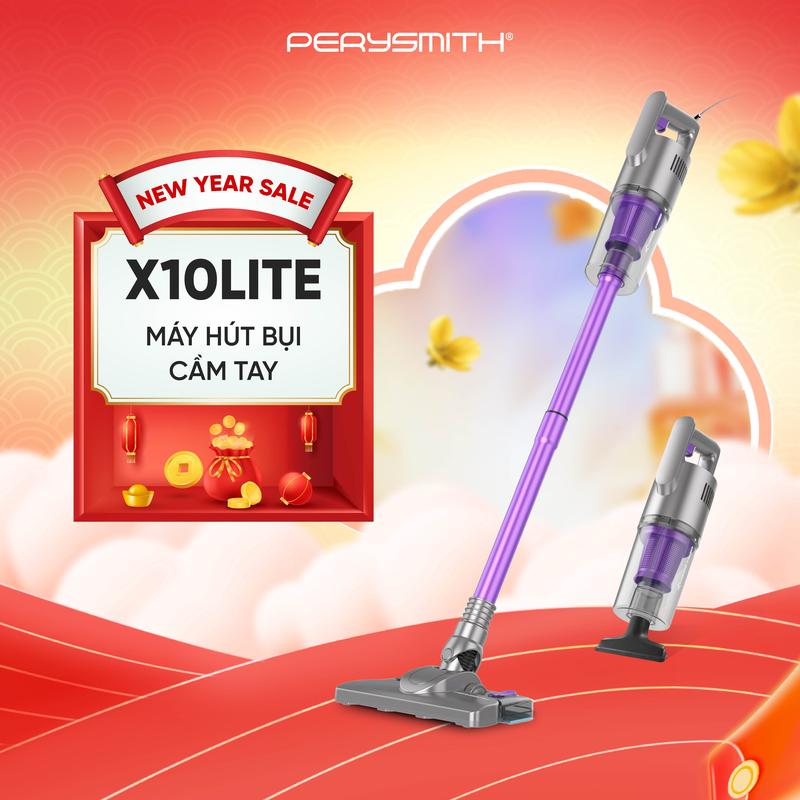 PERYSMITH X10LITE MÁY HÚT BỤI CẦM TAY GIA ĐÌNH CÓ DÂY LỰC HÚT MẠNH MẼ LÀM SẠCH GẤU TRẮNG  20.000PA