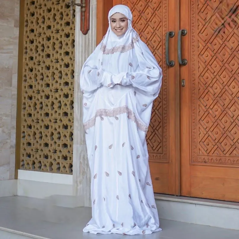 Mukena Lajuran Terusan Langsungan Dewasa Bordir Jumbo Mewah Premium Motif Cemara 2