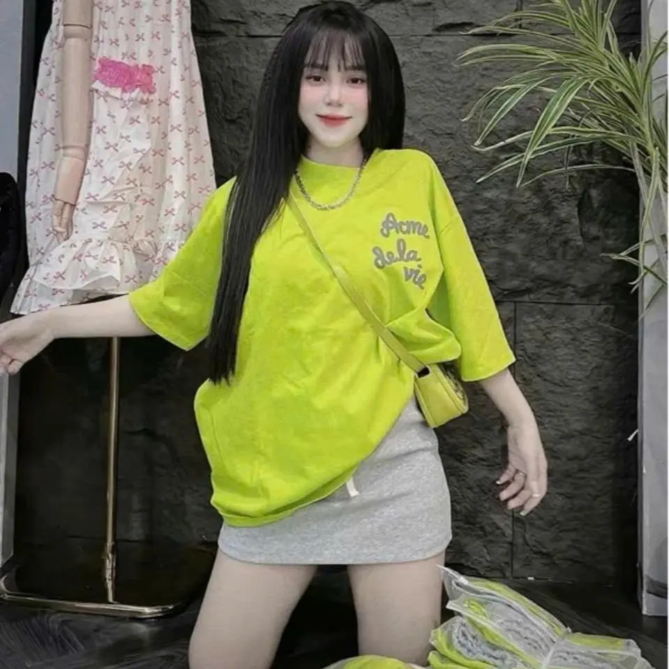 Set ( Áo + chân váy) áo cotton in chử_B8997_chân ngắn BTQ2