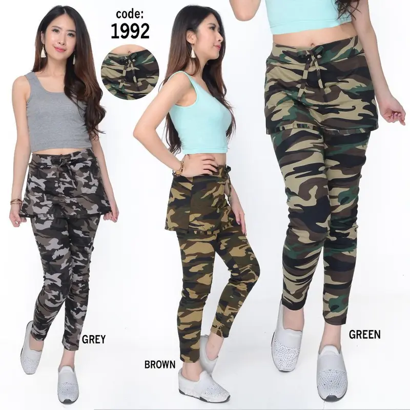 TERBARU Celana Senam Lagi Viral Rok Army/Celana Senam Loreng Army Bahan Spandex Berkualitas 4