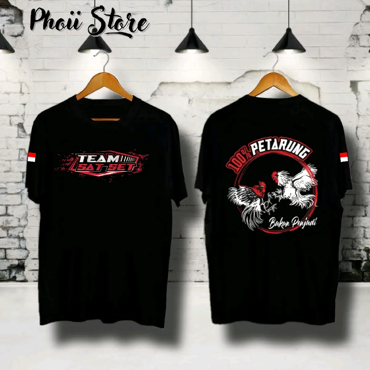 Kaos Lengan Pendek Team Sat Set Ayam Petarung