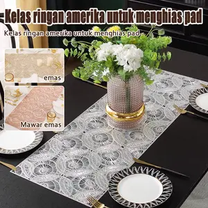 Taplak meja PVC perlengkapan dekorasi rumah cocok untuk ruang tamu dan ruang makan alas meja yang tahan panas dan antiselip