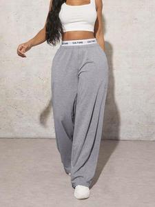 Pantalones deportivos de pierna ancha con cinta en la cintura para mujer, cómodos y transpirables para entrenamiento en gimnasio y correr, pantalones para damas para todas las estaciones
