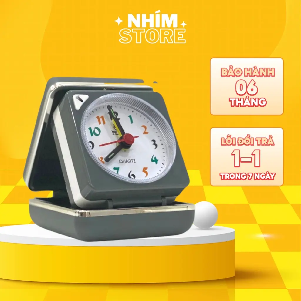 Đồng Hồ Báo Thức Để Bàn Mini, Nắp Gập Tiện Lợi Dễ Dàng Di Chuyển - Đồng Hồ Báo Thức Nhím Store Chuông Kêu To Giá Rẻ