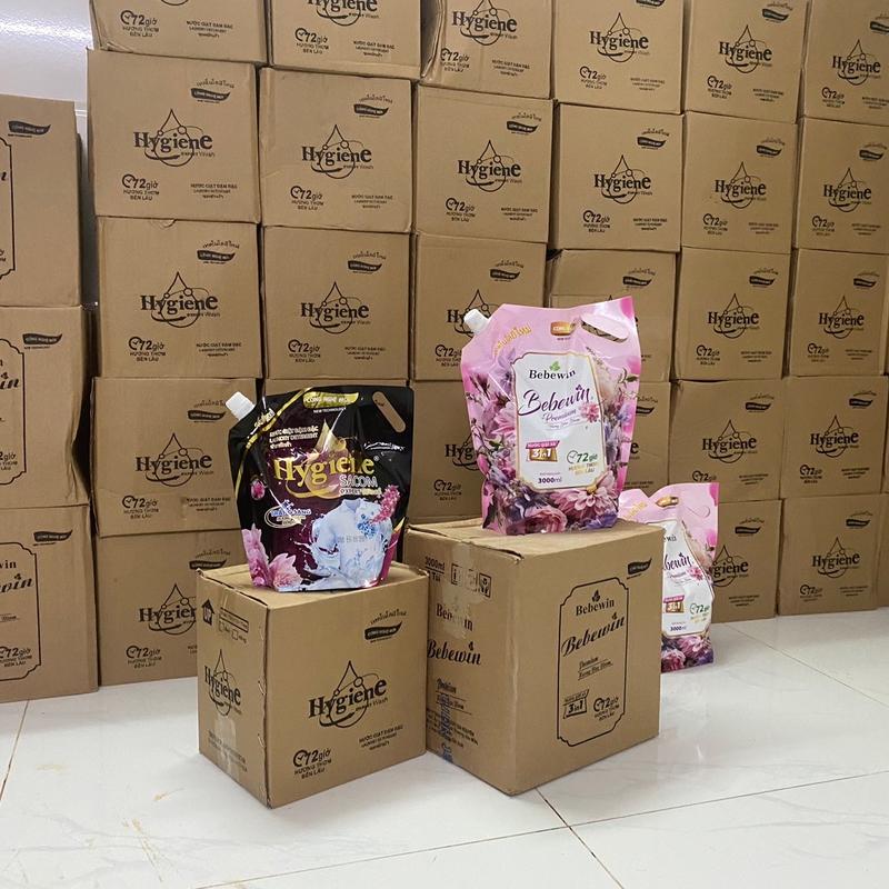 ￼[ ￼[Mua 2 tặng 2] Mua2  gói nước giặt Bebewin Premium 3kg tặng kèm 1 chai xịt vãi khô 100ml và gói khăn giấy ướt nuoc giat 4