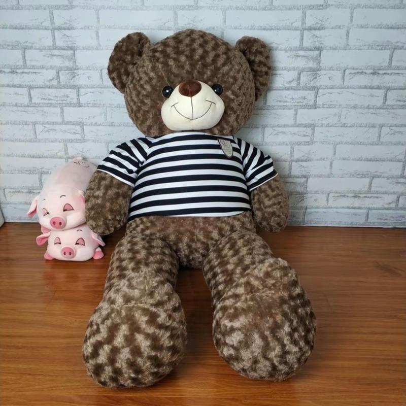 Gấu Bông TEDDY 1M2 vải lông xoắn hoa hồng bông gòn mềm mại ôm tựa lưng thoải mái ,có khóa kéo