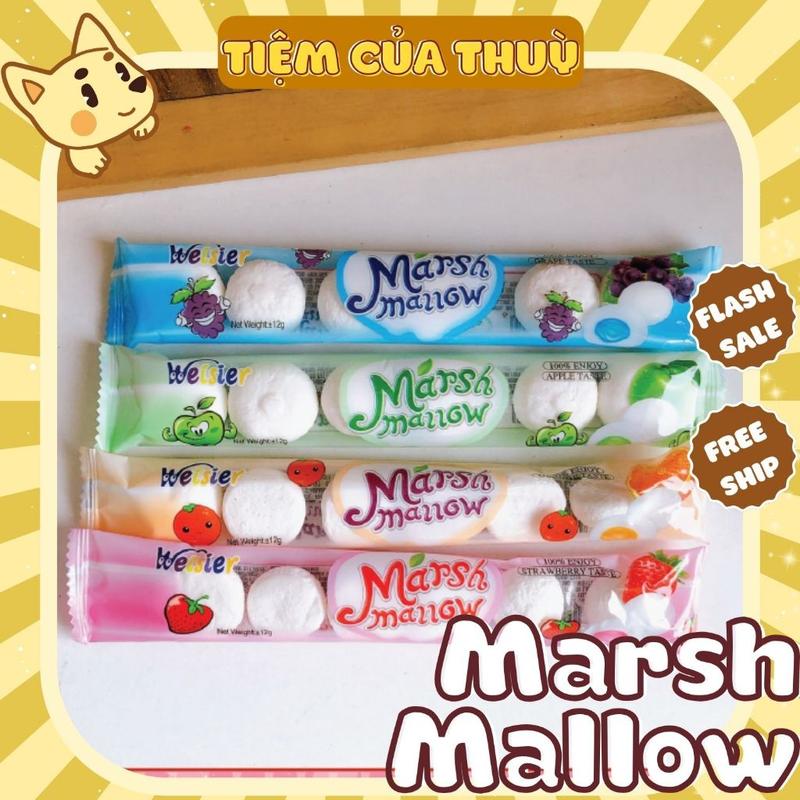  Kẹo Marshmallow Nhân Chảy Vị Trái Cây Kẹo Xốp Marsh Mallow Thái Lan kẹo dẻo đồ ăn vặt 