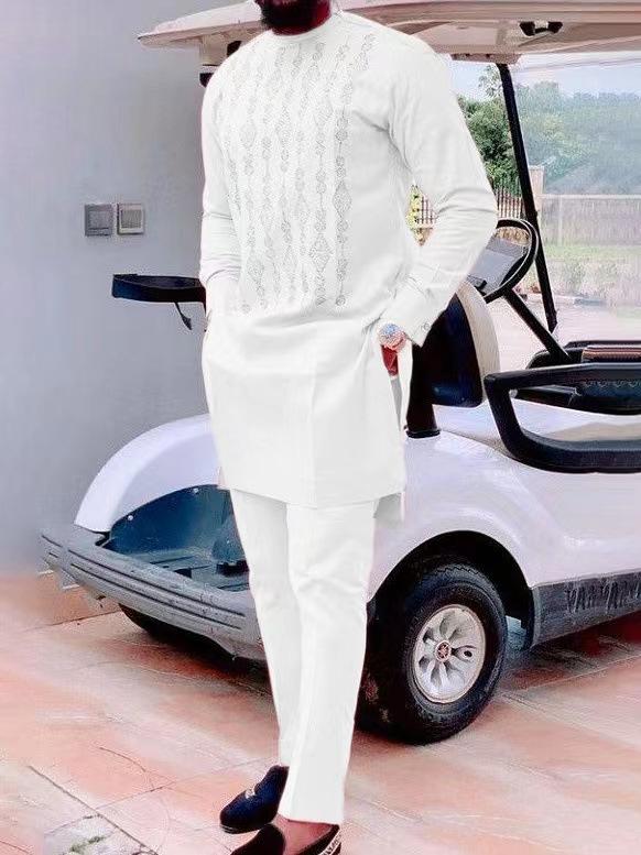 Product Introduction of New Suit Africa Ethnic Print Leisure Men's Suit Suit Muslim Ramadan 1