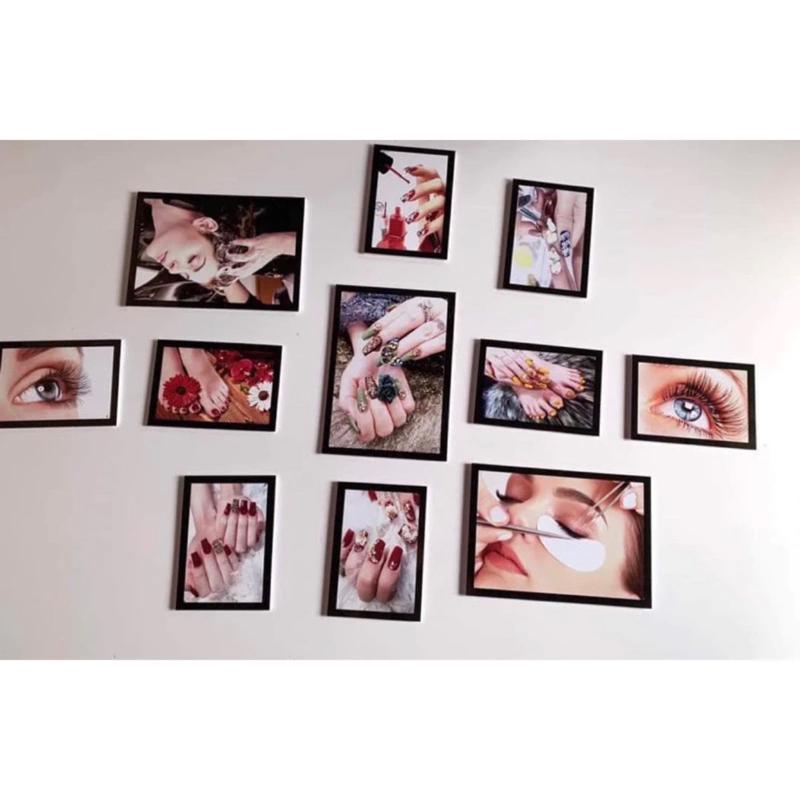 Set 11 tấm decor tiệm mi nail tranh dán tường kèm băng keo 2 mặt xưởng tranh HC Đồng Treo Phòng Treo Tường