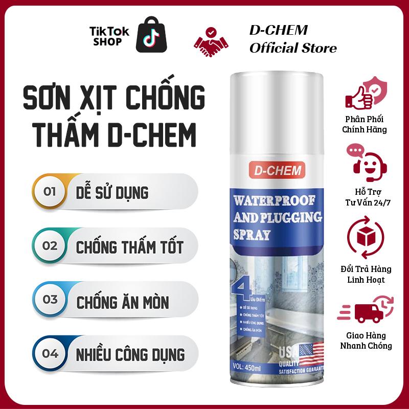 Sơn Xịt Chống Thấm Dột D-Chem Màu Trắng Chuyên Dụng Waterproof Dùng Cho Góc Tường Chân Tường Mái Nhà Mái Tôn