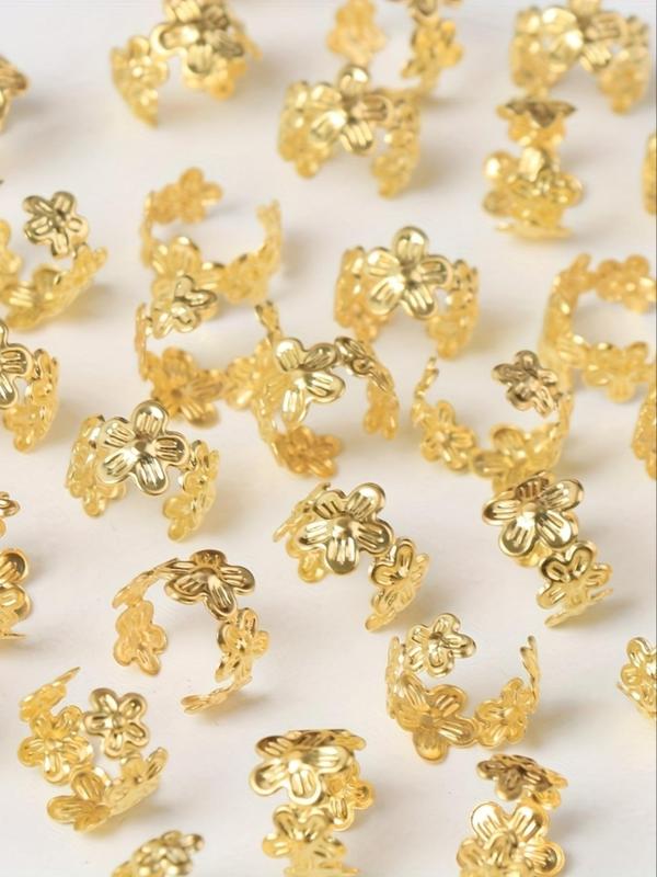 Vintage Flower Decorative Hair Rings, 40pcs/set Fashionable Hair Accessories for Women & Girls, Trendy All-match & Exquisite Hair Accessories for Daily Hairstyle Decoration 2