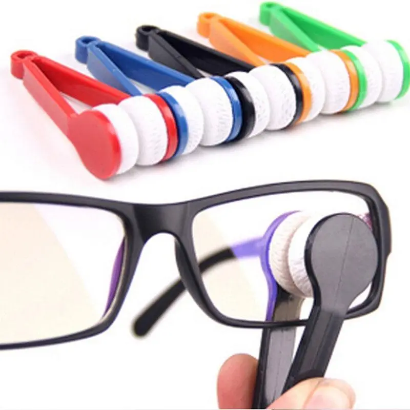 Mini Glasses Cleaning Clip, 5 Counts/10pcs Portable  Soft Brush Cleaning Tool, Mini Microfiber Glasses Cleaner  for Indoor & Outdoor