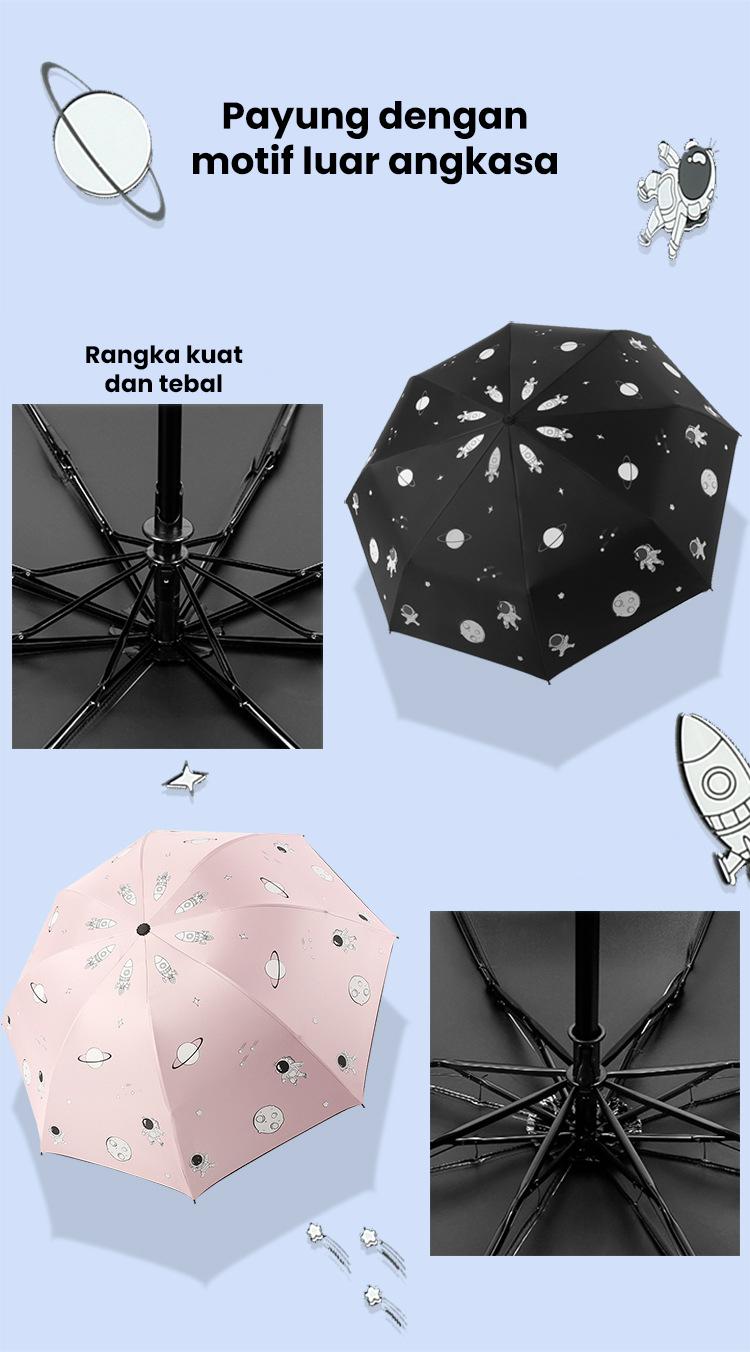 Product Introduction of Inaso Payung Otomatis Tombol dan Manual Motif Astronot Minimalis dan Mudah untuk Digunakan Saat Musim Panas dan Hujan Mini Cocok untuk Bepergian HPY102 20