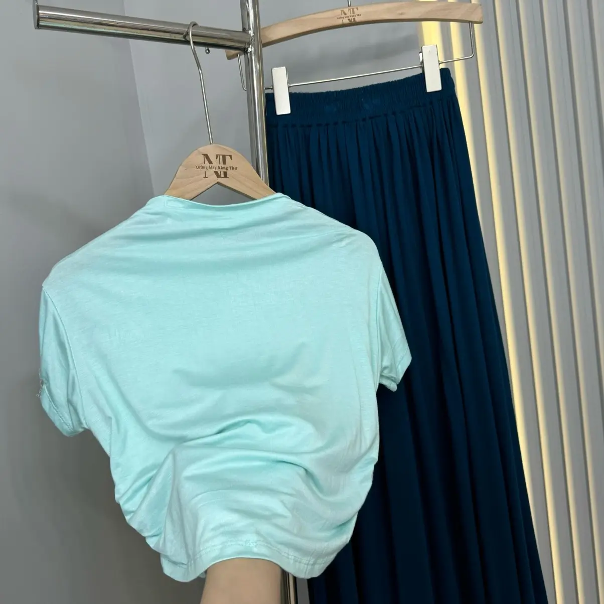 S775  Set áo dúm eo+chân váy xòe chất cotton  Women Top | BigBuy360 - bigbuy360.vn