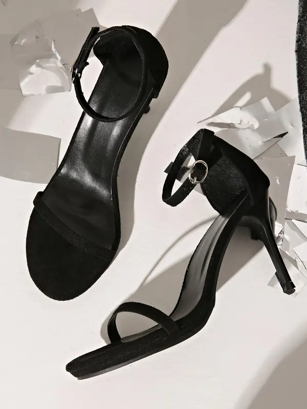 Women's Solid Color Stiletto Heeled Sandals, Fashionable Round Toe High Heel Sandals for Party, Daily Clothing Decor for Women, Footwear 7
