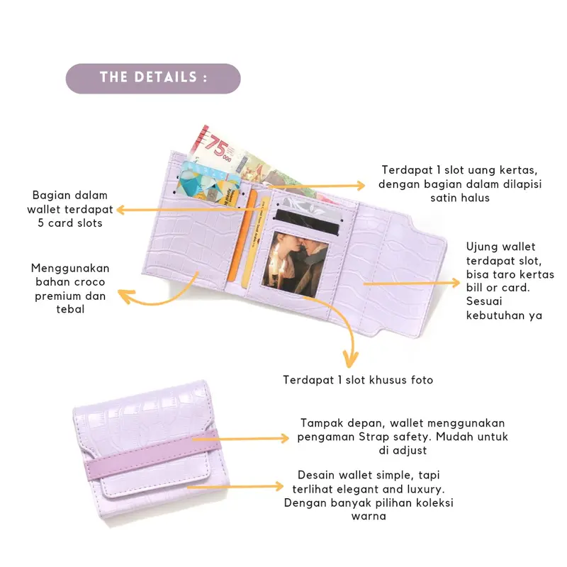 SELUSA ODETTE CROCO WALLET (Free Exclusive Box) | Dompet Lipat Dompet Croco Tebal 2