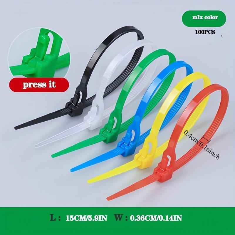 Reusable Cable Ties, Self-locking Plastic Nylon Cable Ties, Cable Organizer, Mixed Color Cable Zip Ties, Home Organizer 1