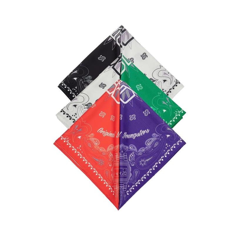 Khăn Vuông Bandana OY Chất Lụa Satin Màu Đen/Trắng/Tím/Đỏ/Xanh Lá Unisex