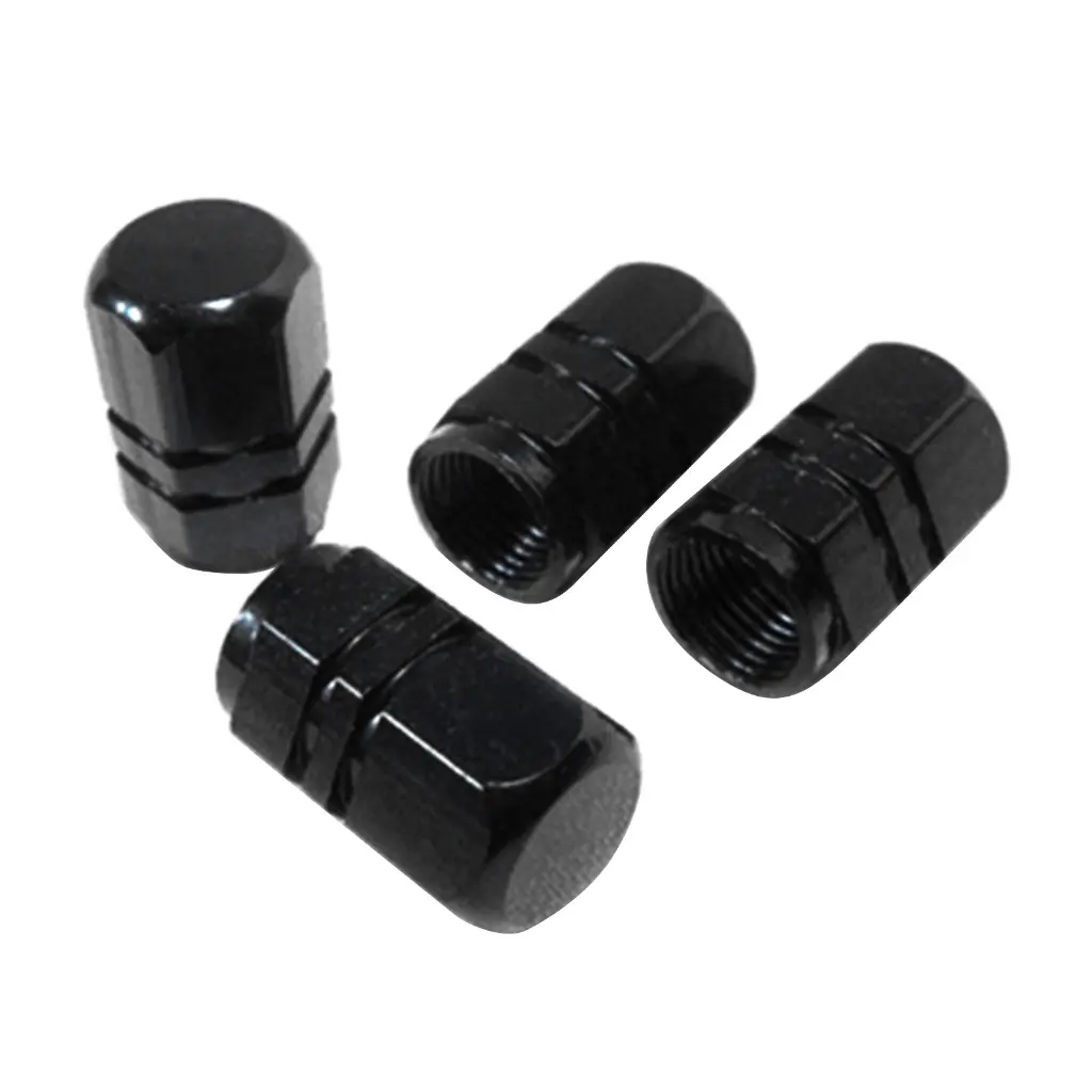 Hexagon Shape Aluminum Car Wheel Valves Stem Caps Leak Proof Air Protections set