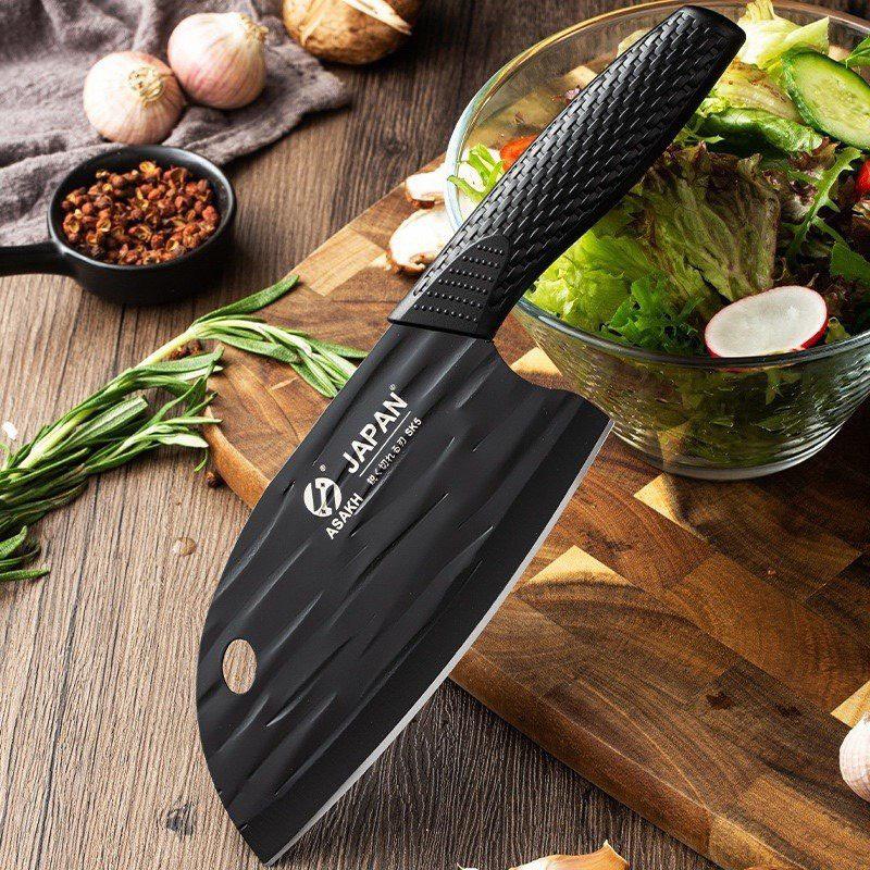 Dao nhật japan bảng to, chất liệu thép đen chống gỉ sét, lưỡi thép siêu bén và bền bỉ với thời gian. sắt dao gọt hoa quả song dao mầu thổ cẩm