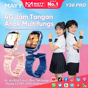 MAYY 4G Jam Tangan Smartwatch Anak T66 IP67 Jam Tangan Anti air Kids Jam Tangan Keamanan Jam Tangan Anak Perempuan