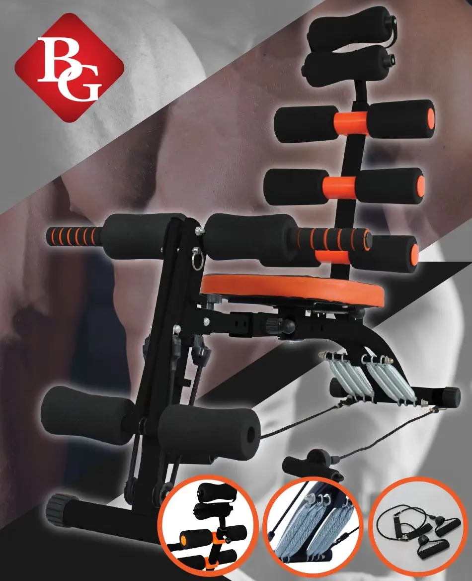 BGsport Six Pack Care Alat Latihan Otot Multifungsi 6in1 Excercise Kit Alat Pembentuk Otot Perut Kaki Tangan Gym Fitness