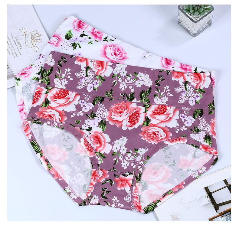 Product Introduction of Women's High Waist Underwear Milk Silk Fabric Soft and Comfortable Close-Fitting Rose Sexy Briefs Hot Sale Panty Womenswear Lady Innerwear 13