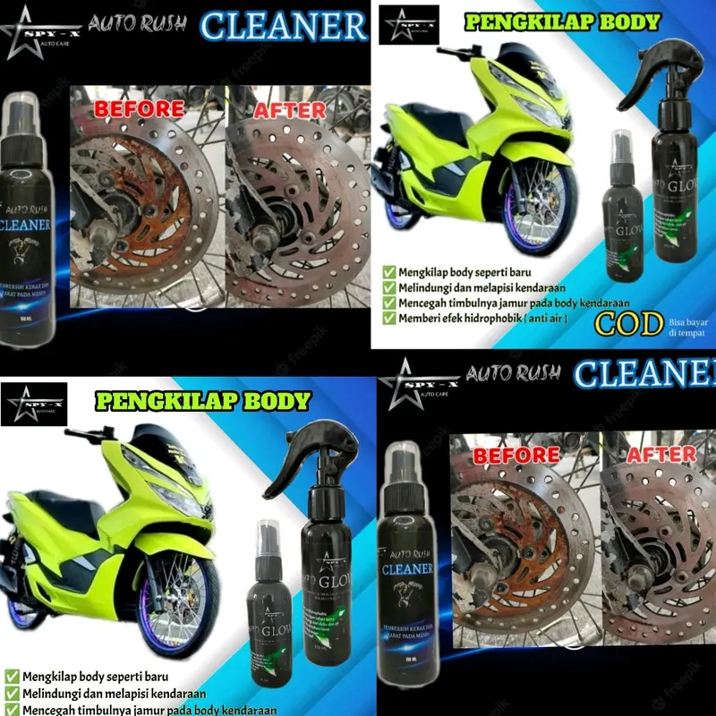 paket  perawatan mobil dan sepeda motor berisi SPY-X Auto Glow dan SPY -X Auto Rush Cleaner Car 0