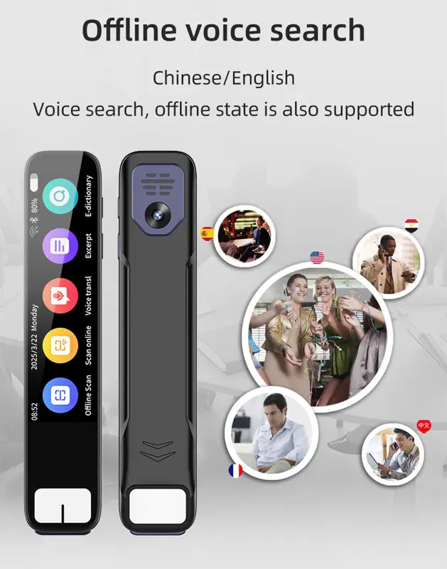 Bút phiên dịch thông minh S08 phiên bản mới Dịch trực tuyến 134 ngôn ngữ Scan văn bản và dịch hình ảnh Ghi âm thông minh 2