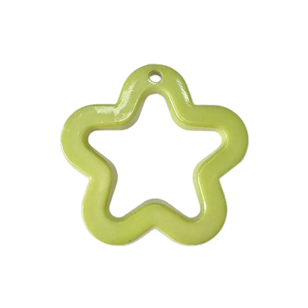 Colorful Hollow Star Charm Necklace Pendant Bracelet Jewelry Making Handmade Diy Supplies 30x30mm 20 Color