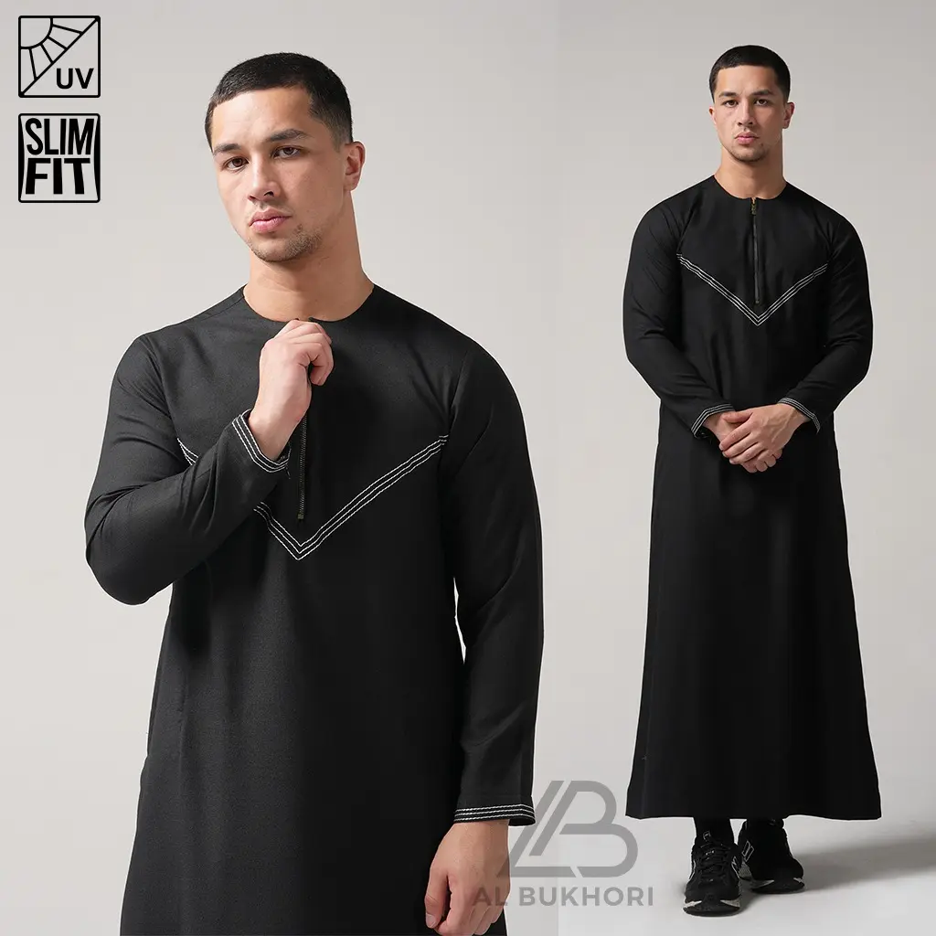Al Bukhori - Anti UV Jubah Slimfit Thobe Gamis Pria Dewasa Premium Lengan Panjang - Jubah Ghazi