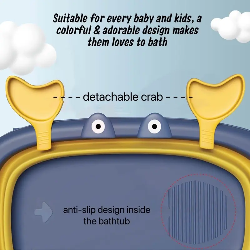 Bak Mandi Bayi Lipat Foldable Silicone / Portable Tempat Mandi Bayi 8