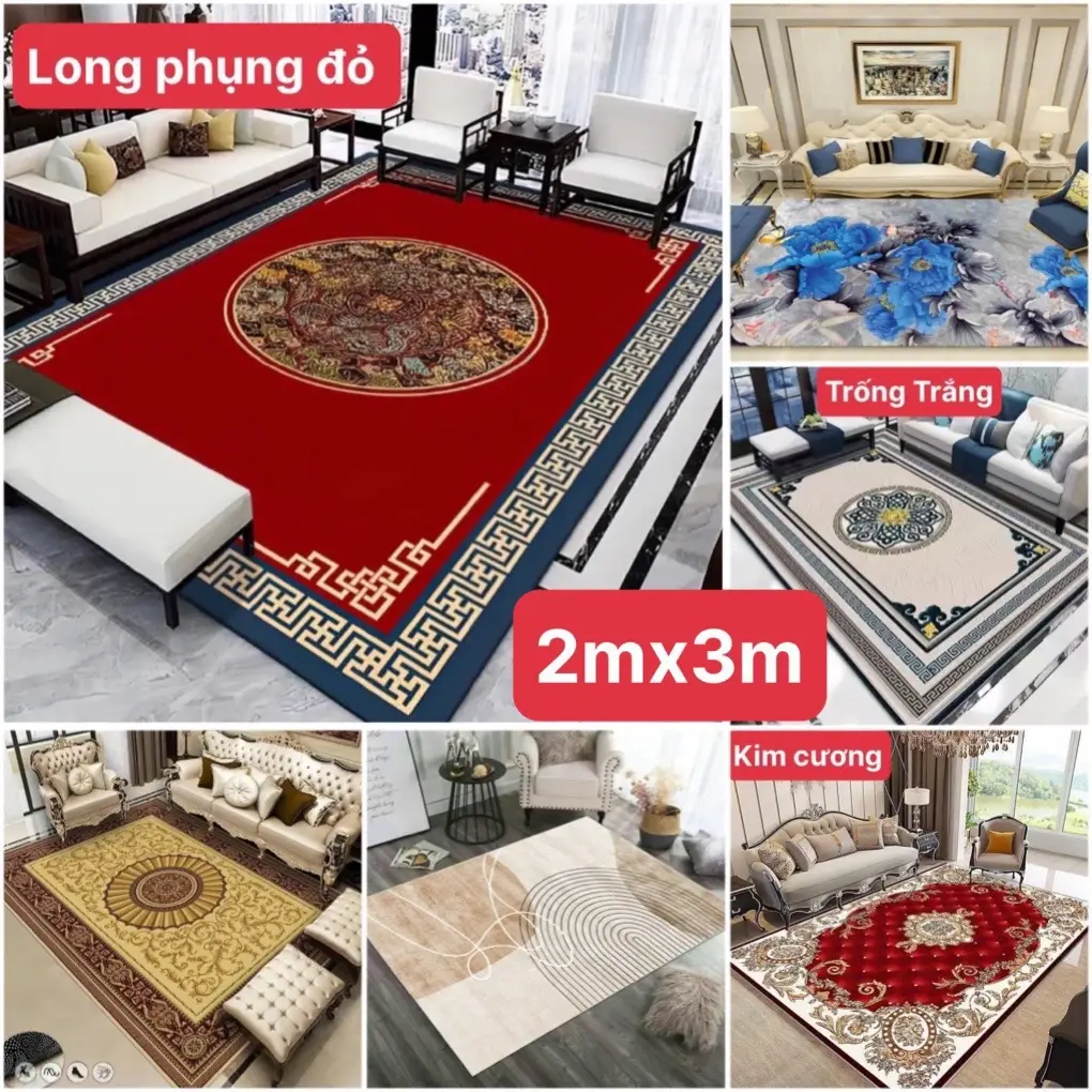 THẢM 2MX3M Thảm trải sàn phòng khách cao cấp Xuân Tiến, model BALI, kích thước 2mx3m, dày 5 ly