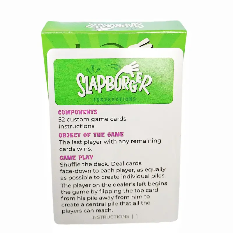 Slap Burger Card Game, 1 Box Funny Card Game, Creative Small Gift, Fun Family Interactive Cards Game, Holiday Party Fun Board Game Box 2